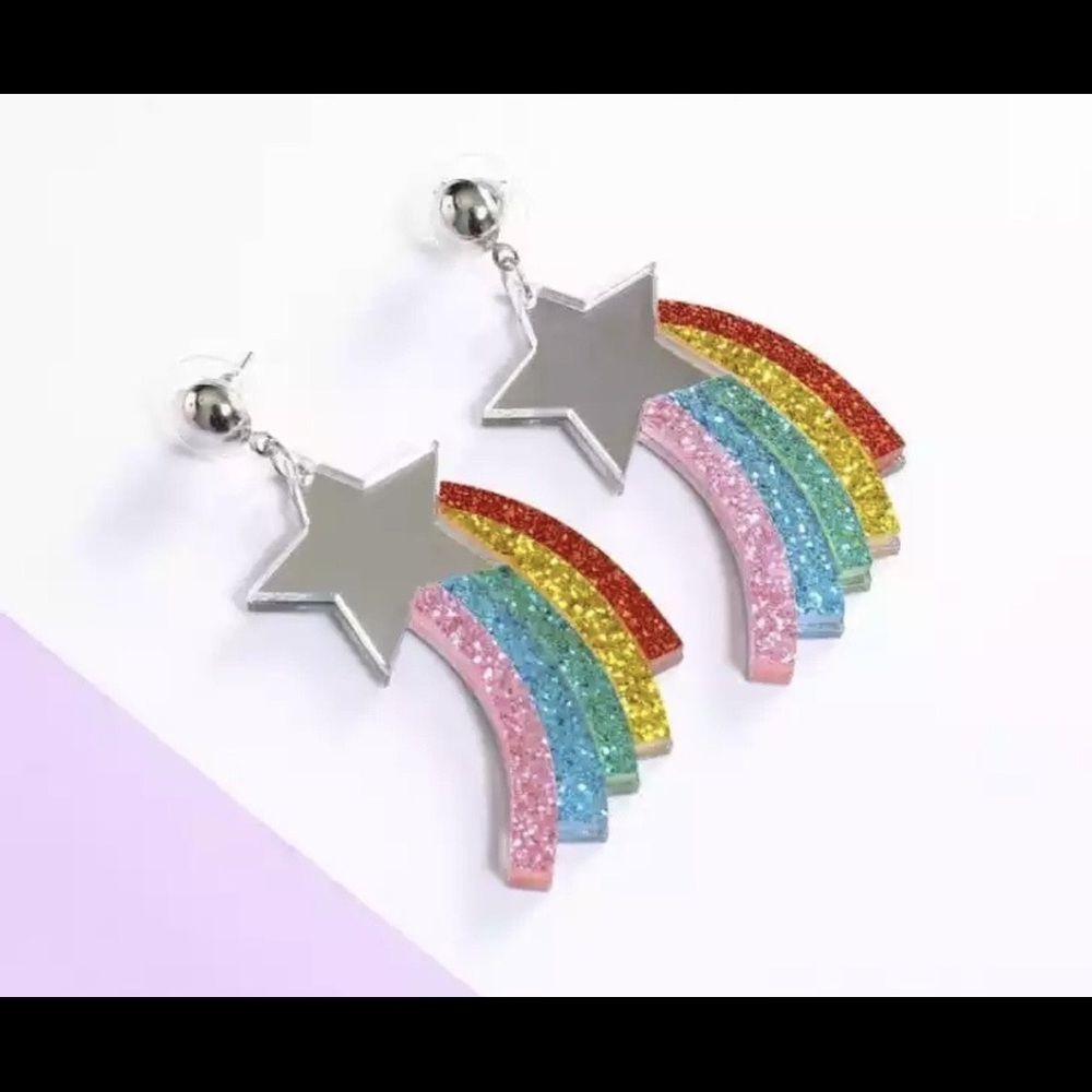 rainbow stud fashion earrings